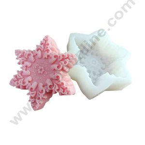 CAKE DECORβ’ 3D Silicon Snowflake Mould Candle Mould Soap Mould DIY Mould Christmas Silicone Soap Mould - SBSP-DYF6582