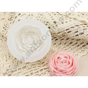 CAKE DECOR™ 3D Silicon 1 cavity Austin Rose Flower Buttercup Mould Silicone Candle Mould, Soap Mould SBSP-DYF6617