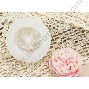 CAKE DECOR™ 3D Silicon 1 cavity Austin Rose Flower Buttercup Mould Silicone Candle Mould, Soap Mould SBSP-DYF6618