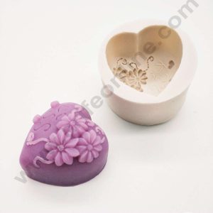 CAKE DECORβ’ 3D Silicon 1 cavity Heart Love Rose Flower Mould, Silicone Candle, Soap, Epoxy Silicone Mould Cake Decoration SBSP-DYF6801
