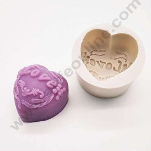 CAKE DECORβ’ 3D Silicon 1 cavity Heart Love Rose Flower Mould, Silicone Candle, Soap, Epoxy Silicone Mould Cake Decoration SBSP-DYF6803