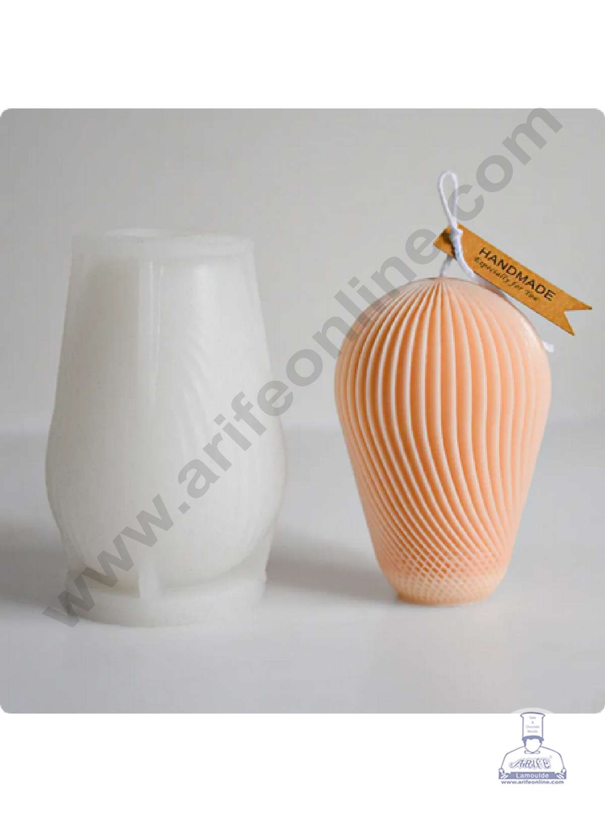 CAKE DECOR™ 3D Silicon 1 Cavity Spiral Light Bulb Balloon Design Silicon Candle Mould, Silicon Soap Mould, Handmade Decorative Soap Ornament Making SBSP-DYF6992