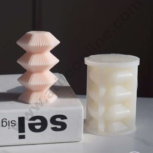 CAKE DECORβ’ 3D Silicon 1 Cavity Mashroom Tower Ribbed Pillar Silicon Candle Mould, Silicon Soap Mould, Handmade Soap Candy Making SBSP-DYF7008