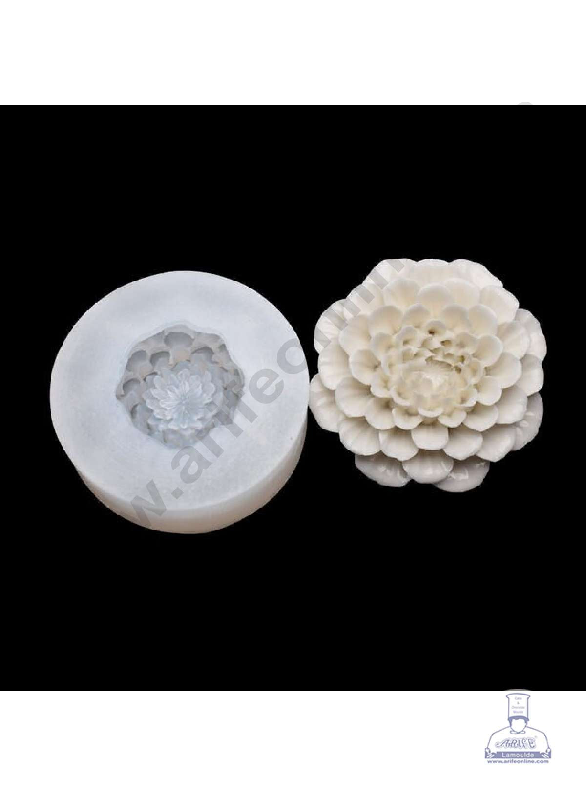 CAKE DECORβ’ 3D Silicon 1 Cavity Dahlia Flower Silicon Candle Moulds, Silicon Soap Mould, Handmade Soap Candy Making SBSP-DYF7085