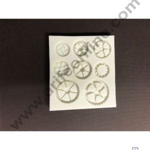 Cake Decor Silicone 8 Cavity Clockwork Gear Fondant Marzipan Mould