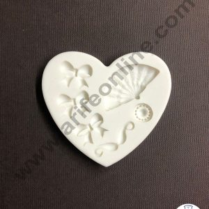 Cake Decor Silicone 6 Cavity Bow Mustache in Heart Shape Fondant Marzipan Mould