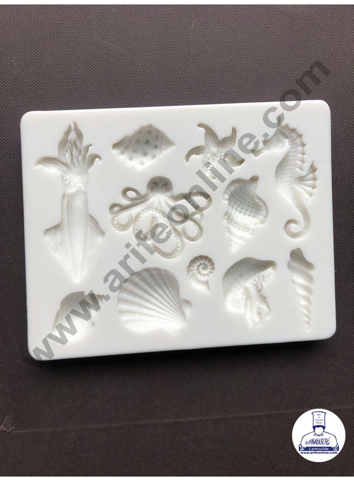 Cake Decor Silicone 10 Cavity Sea Horse Seashell Unicorn Horn Fondant Marzipan Mould