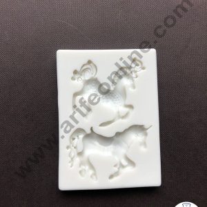 Cake Decor Silicone 2 Cavity Horse Fondant Marzipan Mould