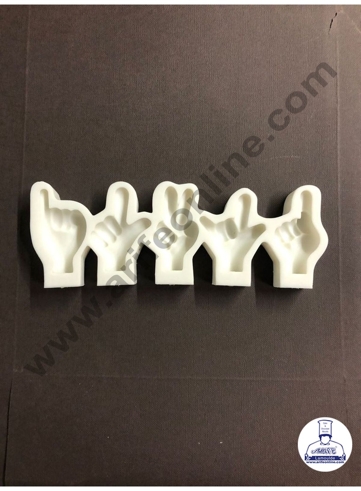 Cake Decor Silicone 5 Cavity Modern Finger Fondant Marzipan Mould