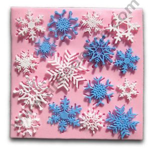 Cake Decor Silicon 13 Cavity Christmas Snowflakes Different Design Silicone Fondant Mould Marzipan Mould