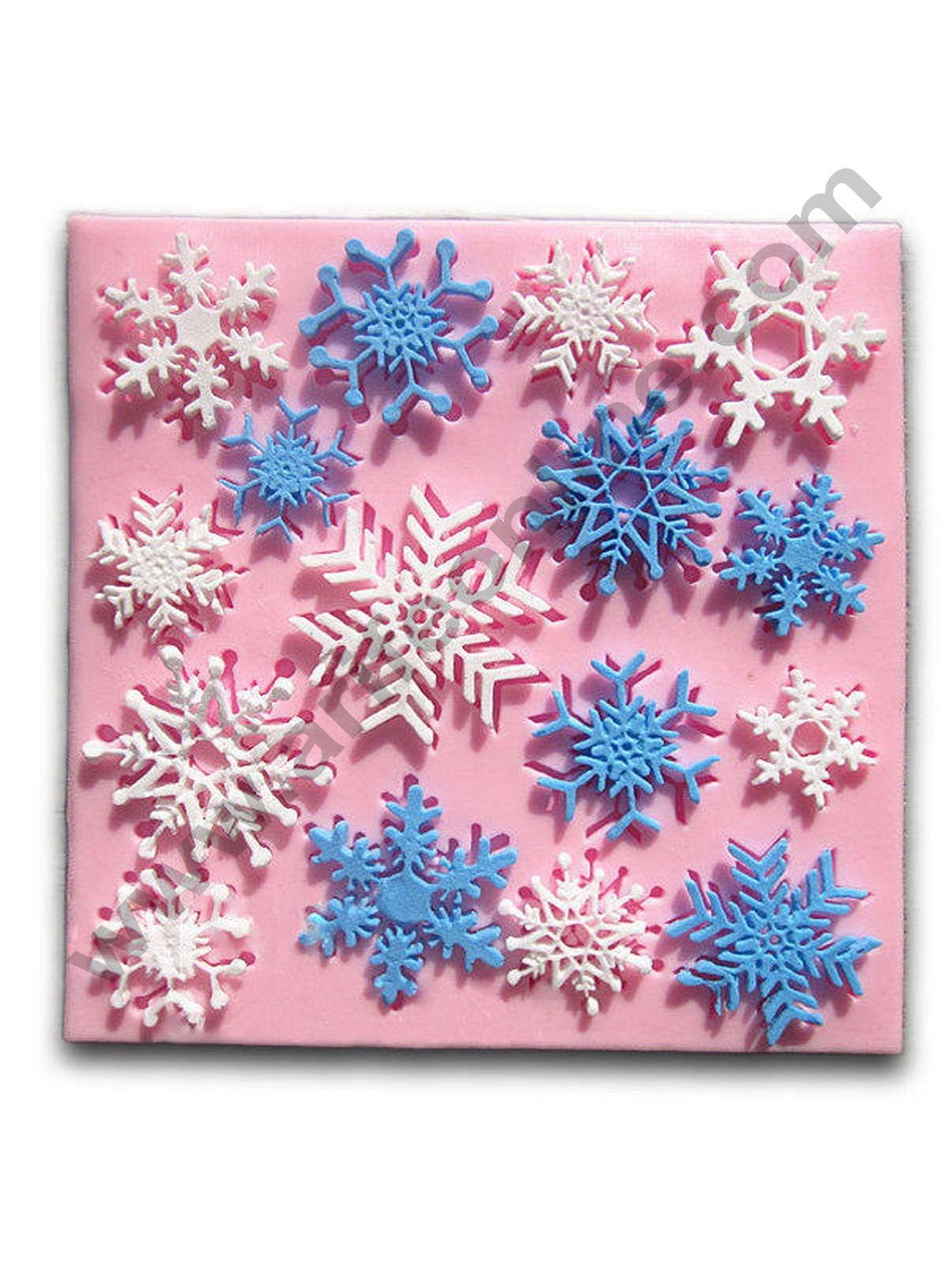 Cake Decor Silicon 13 Cavity Christmas Snowflakes Different Design Silicone Fondant Mould Marzipan Mould
