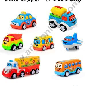CAKE DECOR™ 7 Pcs Mini Transport Vehicle Cake Toy Topper | Decorations Figurines - (SB-T-TB1041)