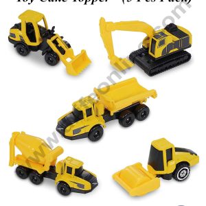 CAKE DECOR™ 5 Pcs Mini Construction Vehicles Cake Toy Topper | Decorations Figurines - (SB-T-X5-1210)