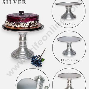 CAKE DECOR™ Adjustable Plastic Cake Stand | Cupcake Stand | Display Stand - Silver