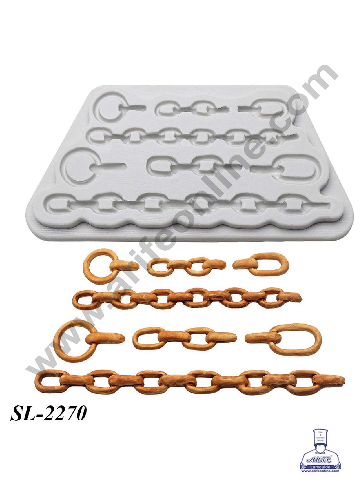 CAKE DECOR™ 8 Cavity Chain Shape Silicone Fondant Mould for Cake Decorations (SBSP-SL-2270)