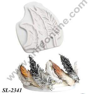 CAKE DECOR™ 3 Cavity Feather Shape Silicone Fondant Mould for Cake Decorations (SBSP-SL-2341)