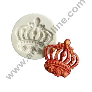 Cake Decor Silicone 1 Cavity Vintage Princess Crown Pink Fondant Mould (Design 03)