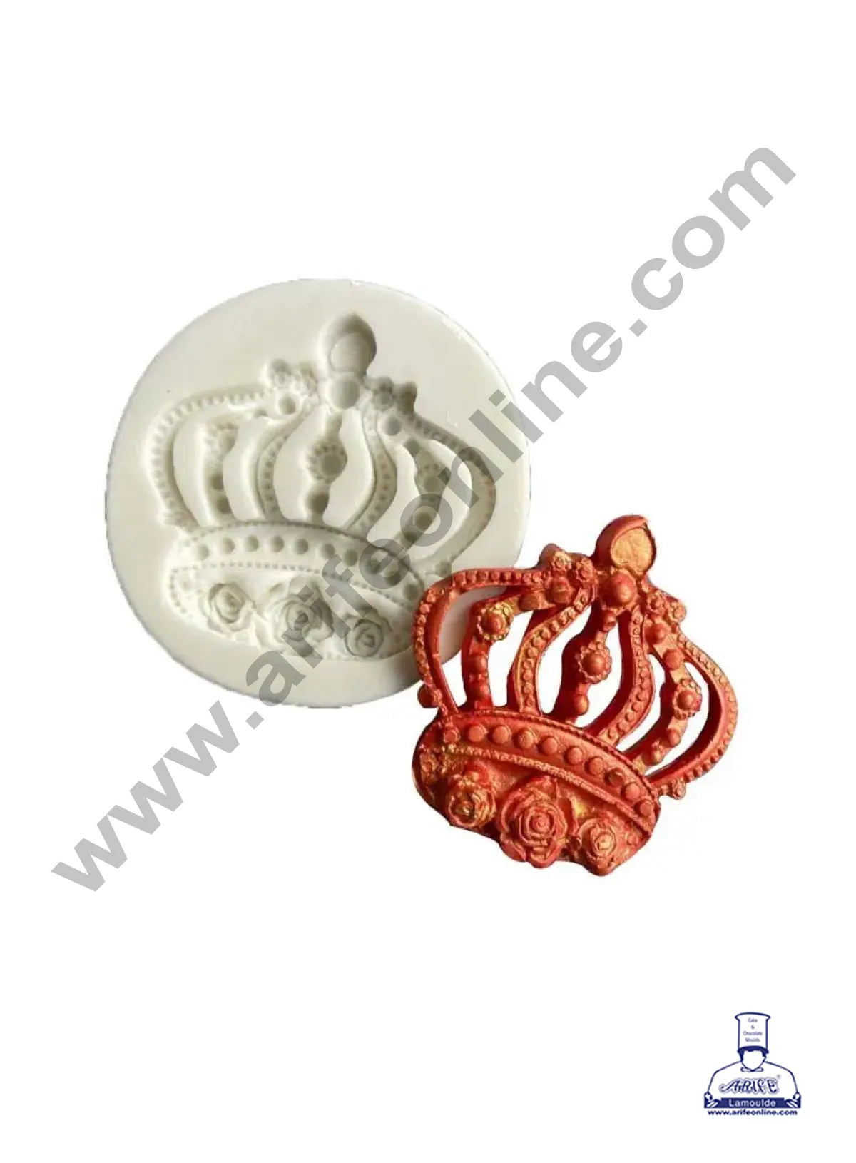 Cake Decor Silicone 1 Cavity Vintage Princess Crown Pink Fondant Mould (Design 03)