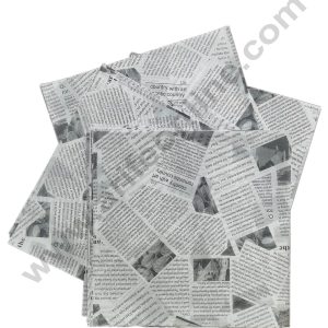 CAKE DECOR™ Imported Printed Parchment Paper | Bento Box Liner | Grease Proof Paper | Wrap Paper -Newspaper Print /Plaid Print (100 Sheets)