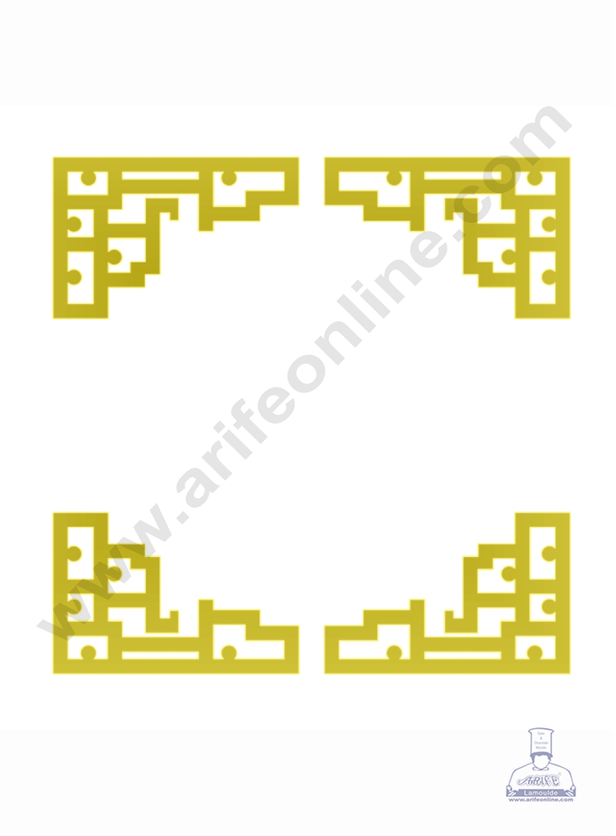 4 pcs Golden Acrylic Corner Cutout Topper - CAKE DECORβ’ DESIGN 9