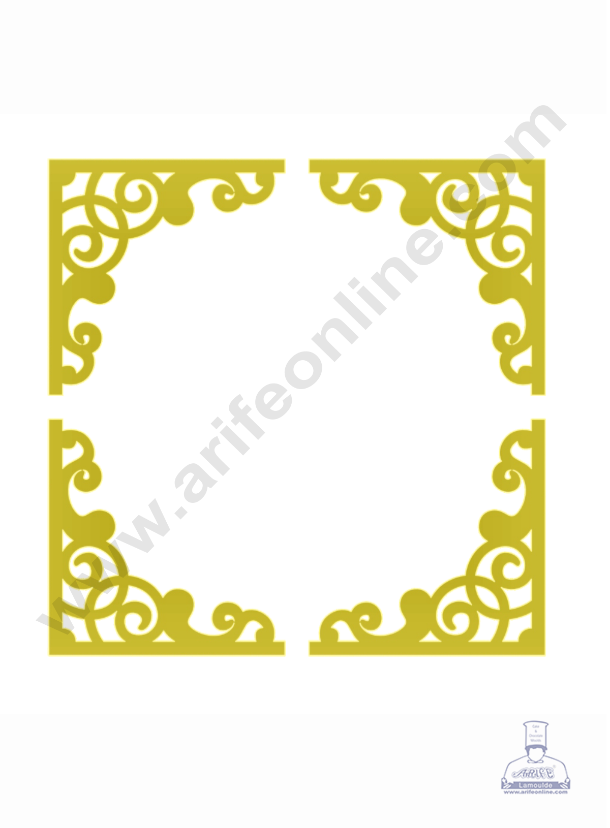 4 pcs Golden Acrylic Corner Cutout Topper - CAKE DECOR™ DESIGN 5