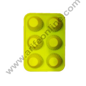 Cake Decor 6 Cavity Small Silicon Muffin Moulds Cup Cake Mould | Reusable,