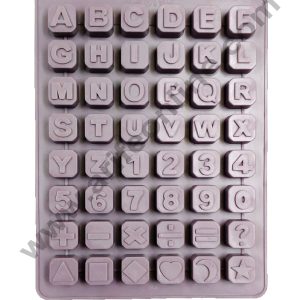 Cake Decor Silicon 48 Cavity  Block Alphabet With Number Moulds Brown Chocolate Mould, Ice Mould, Chocolate Decorating Mould