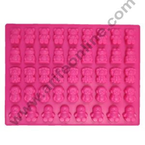 Cake Decor 45 Cavity Teddy Monkey Shape Silicone Chocolate Mould