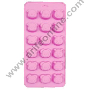 Cake Decor 18 Teddy Bear Face Mold Shape Silicone Chocolate Mould