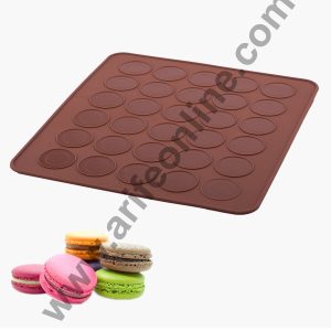 Cake Decor 30 Cavity Silicone Macaroon Mat Moulds Macaroon Pastry Oven Baking Mold Sheet Mat (Small)