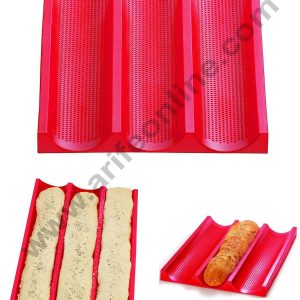 Cake Decor Silicon 3 cavity Baguette Bread  Loaf Muffin Cupcake Mould