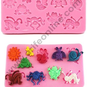 Cake Decor Silicon 10 Cavity Insects Bugs Butterfly Silicone Fondant Mould Marzipan Mould
