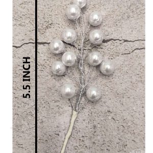 Cake Decor™ Pearl Bead Flower For Cake Decoration – Silver ( 1 pc pack )