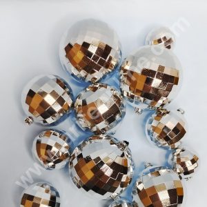 CAKE DECOR™ Plastic Silver Faux Disco Balls Topper For Cake Decoration - (12 pcs Pack)