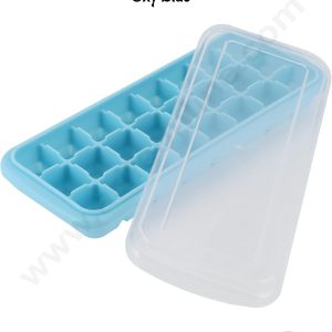 CAKE DECORβ’ Sky Blue Silicone Ice Cube Tray With Clear Lid- 24 Cavity β 1 Piece β(SB-ICT-24) β (Mould Size: 9.5 x 3.5 Inch)(Ice Cube Size: 1 Inch)β