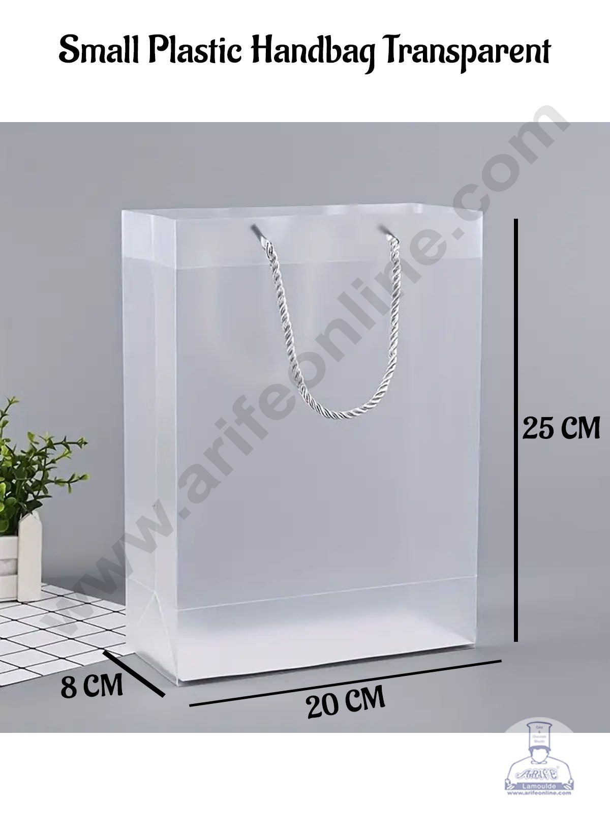 CAKE DECORβ’ Small Plastic Transparent Handbag - 1 Piece | Gift Box | Gift Bag with Handle