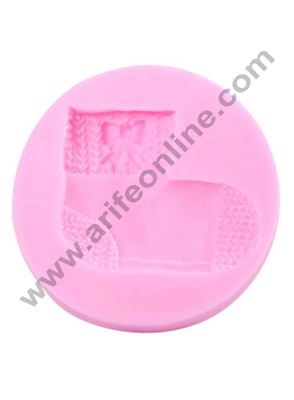 Cake Decor Silicon 1 Cavity Christmas sock stockings Silicone Fondant Mould Marzipan Mould