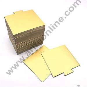Cake Decor Square Pastry Base Boards - Gold 100 Pcs Pack