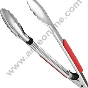 Cake Decor 1pc Barbecue Stainless Steel Clip Clamp Silicon Grip Food Tong