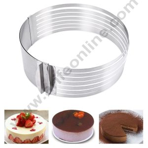 Cake Decor Stainless Steel Small Layer Cake Slicer – Adjustable Small Round Cake Slicer Cutter Leveler