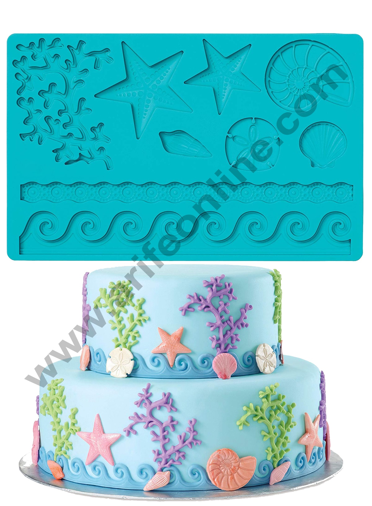 Cake Decor Sea Life Desing Button And Rope Silicon Fondant And Gumpaste Mould Marzipan Mould