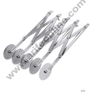 CAKE DECOR™ 5 Wheel Khaari Cutter Pastry Cutter Stainless Steel Expandable Pizza Slicer Multi-Round Pastry Knife Baking Cutter Roller
