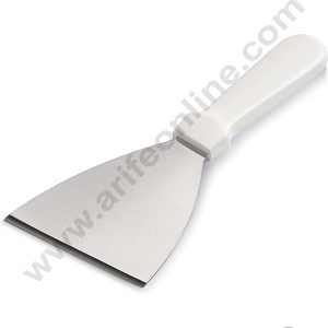 CAKE DECOR™ White Handle Scraper Stainless Steel Scraper ( 24.5 cm )