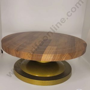 CAKE DECOR™ 360 Degree Rotating Cake Stand Cake Decorating Turntable - Wooden Theme 02 (SBCS-010-03)