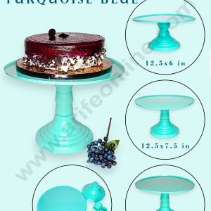 CAKE DECOR™ Adjustable Plastic Cake Stand | Cupcake Stand | Display Stand - Turquoise Blue