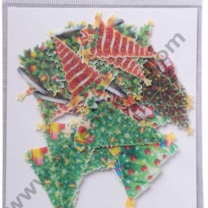 Cake Decor Edible Pre Cut Wafer Paper - Christmas Special Christmas Tree - (Set of 30 pcs)