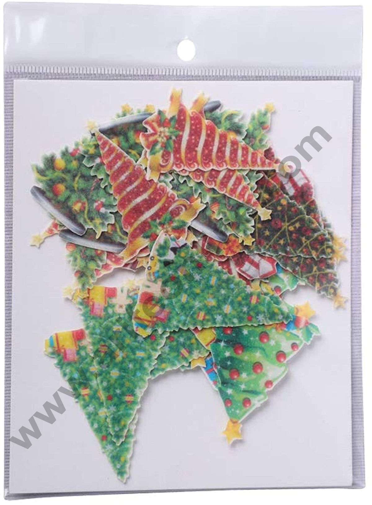 Cake Decor Edible Pre Cut Wafer Paper - Christmas Special Christmas Tree - (Set of 30 pcs)