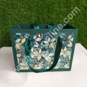 CAKE DECOR™ Teal Green Fancy Hamper Bag For for Birthday, Wedding, Celebrations, Party, Christmas Gifts (1 Pc Pack)