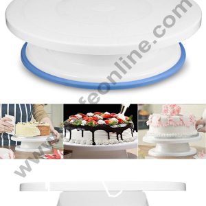 Cake Decor Round Rotating Revolving Cake Turntable Decorating Stand Platform, 29CM White