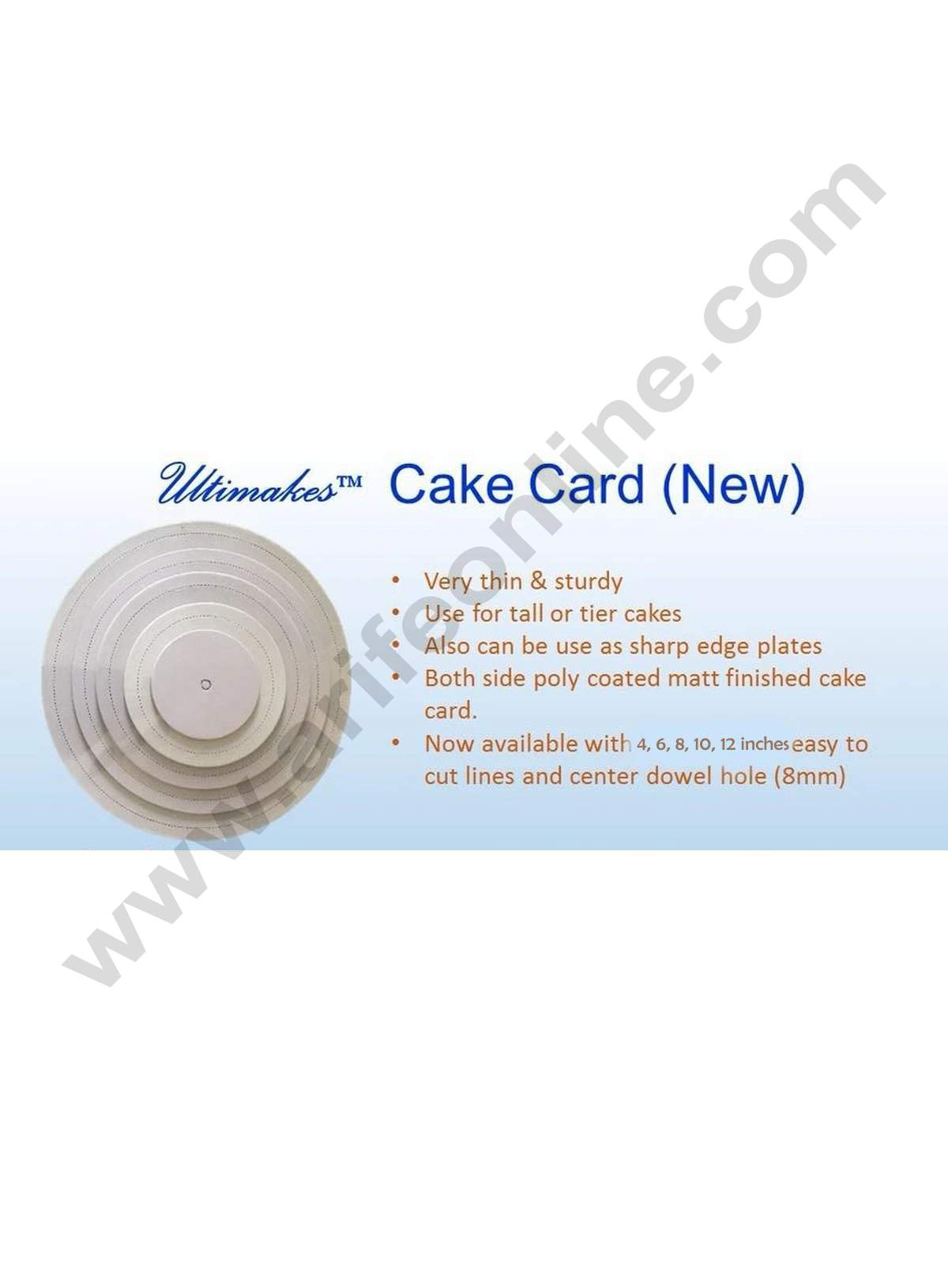 Cake Decor Ultimakes Cake Card - Round 12 inch